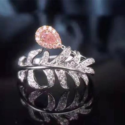 0.12ct Pink Diamond Feather Ring - Uniquely You Online - Ring
