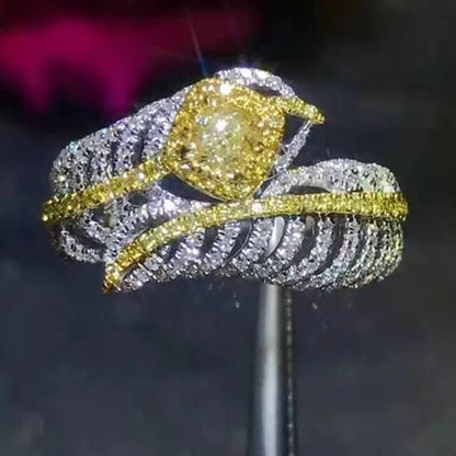 0.24ct Yellow Diamond Feather Ring - Uniquely You Online - Ring