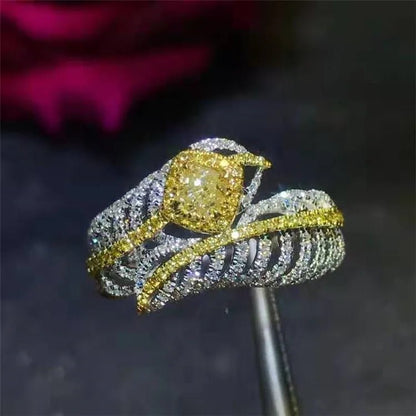 0.24ct Yellow Diamond Feather Ring - Uniquely You Online - Ring