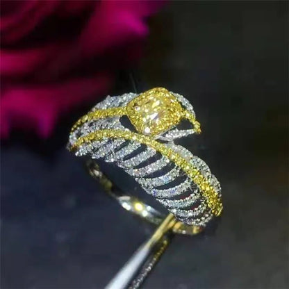 0.24ct Yellow Diamond Feather Ring - Uniquely You Online - Ring