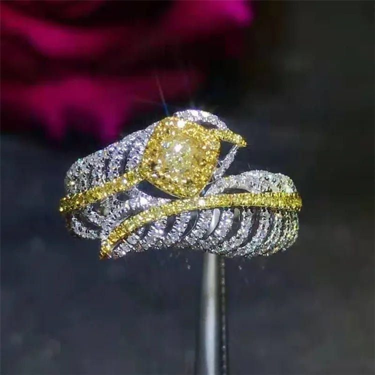 0.24ct Yellow Diamond Feather Ring - Uniquely You Online - Ring