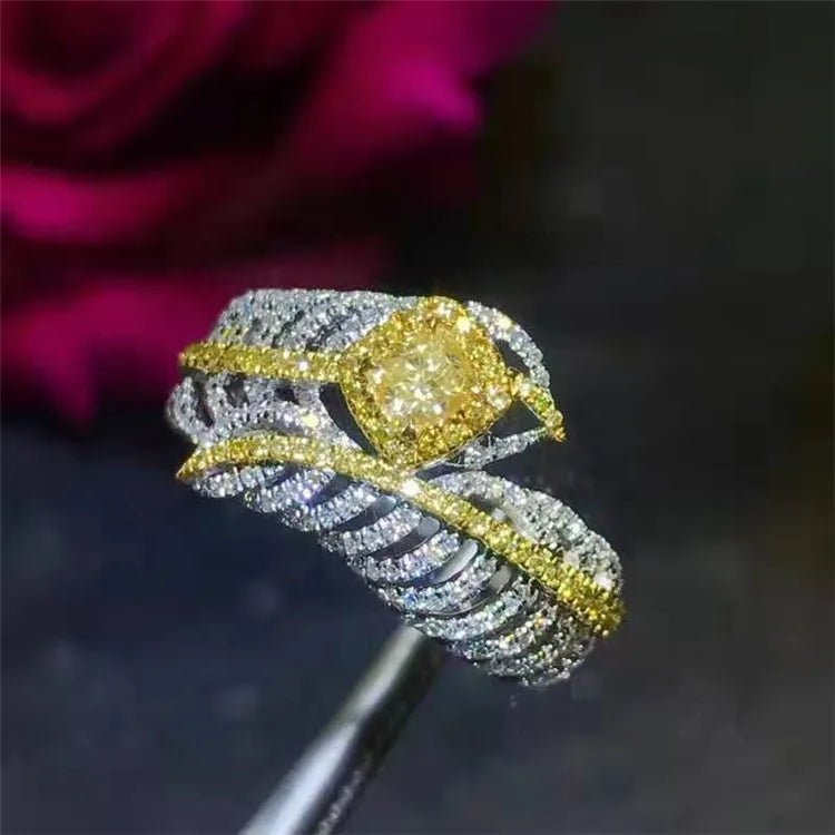 0.24ct Yellow Diamond Feather Ring - Uniquely You Online - Ring