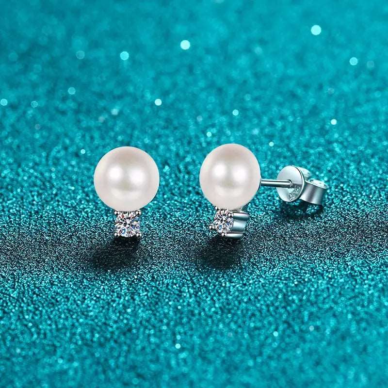 0.4-0.6ct Moissanite Pearl Drop Earrings - Uniquely You Online - Earrings