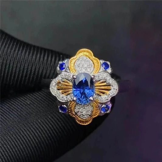 0.79ct Vintage Blue Sapphire Ring - Uniquely You Online - Ring