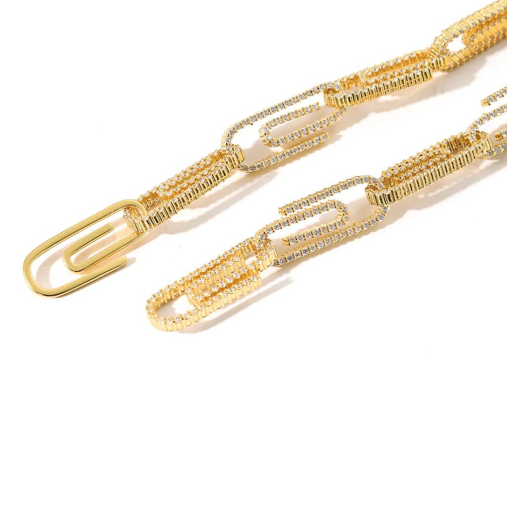 10mm CZ Paper Clip Link Bracelet - Uniquely You Online - Bracelet