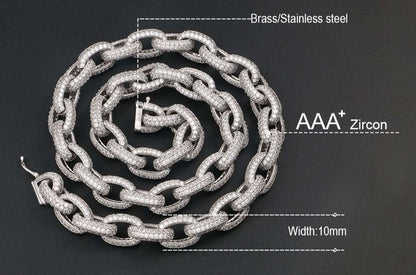 10mm CZ Rolo Cuban Link Chain and Bracelet - Uniquely You Online - Chain and Bracelet