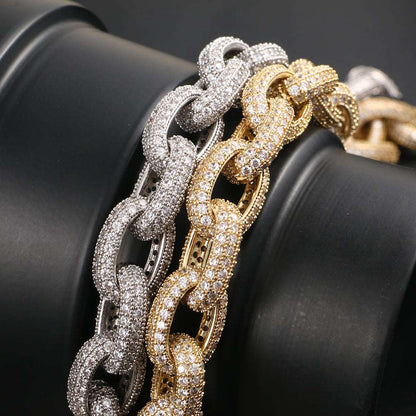 10mm CZ Rolo Cuban Link Chain and Bracelet - Uniquely You Online - Chain and Bracelet
