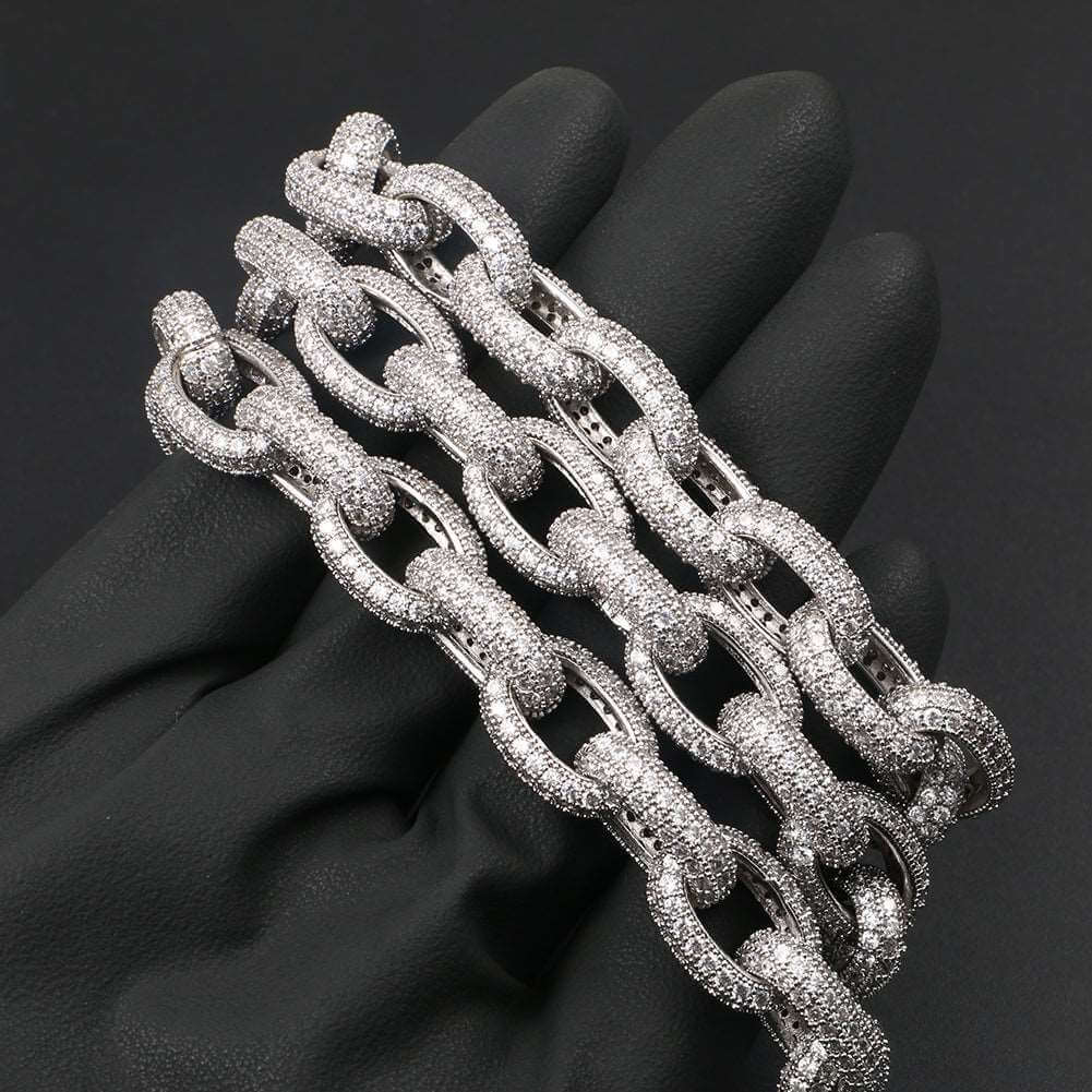 10mm CZ Rolo Cuban Link Chain and Bracelet - Uniquely You Online - Chain and Bracelet