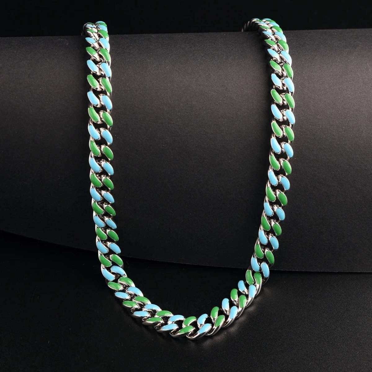 10mm Oil Dripped Enamel Cuban Link Chain and Bracelet - Uniquely You Online - Chain and Bracelet