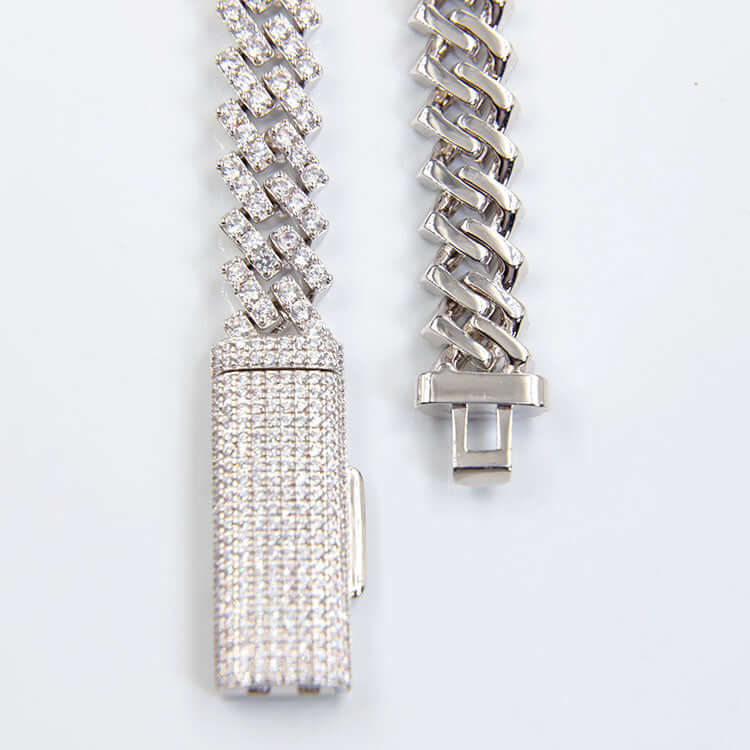 10mm Single Row Moissanite Cuban Link Chain and Bracelet - Uniquely You Online - Chain and Bracelet