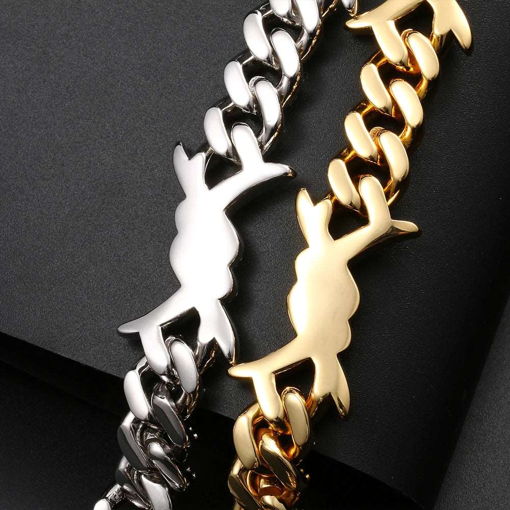 12mm CZ Barbed Cuban Link Chain - Uniquely You Online - Chain and Bracelet