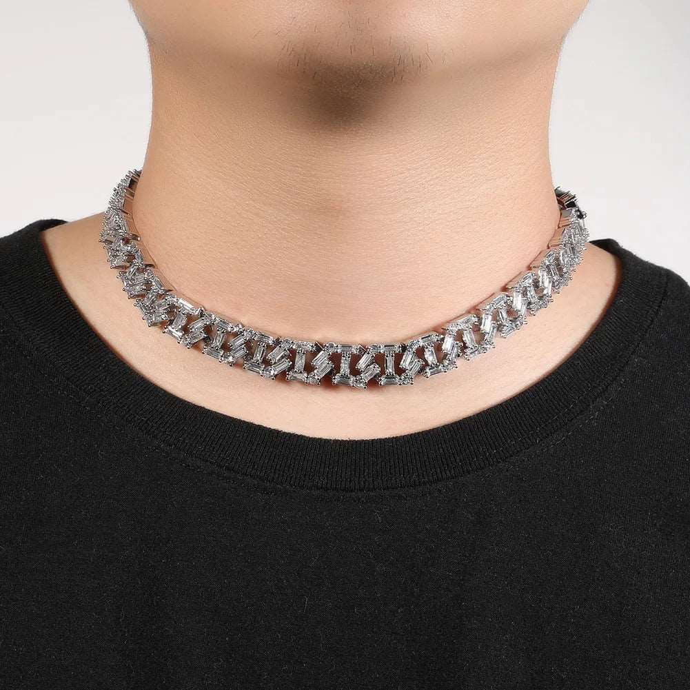 13mm CZ Geometric Rectangle Necklace and Bracelet - Uniquely You Online - Chain and Bracelet