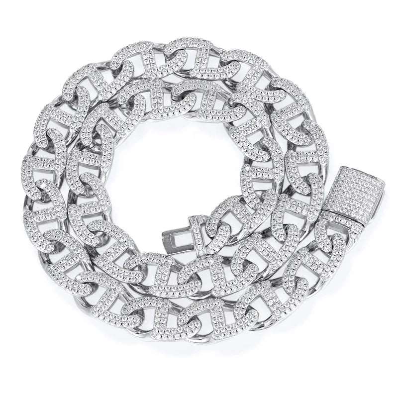13mm Moissanite Mariner Link Chain and Bracelet - Uniquely You Online - Chain and Bracelet