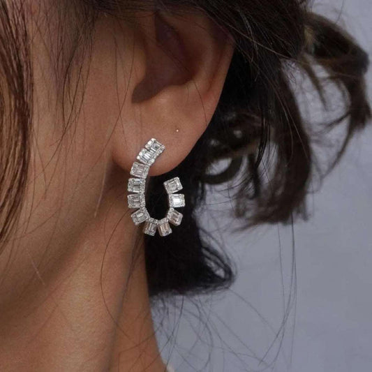 1.58ct Diamond Arc Hoop Earrings - Uniquely You Online - Earrings