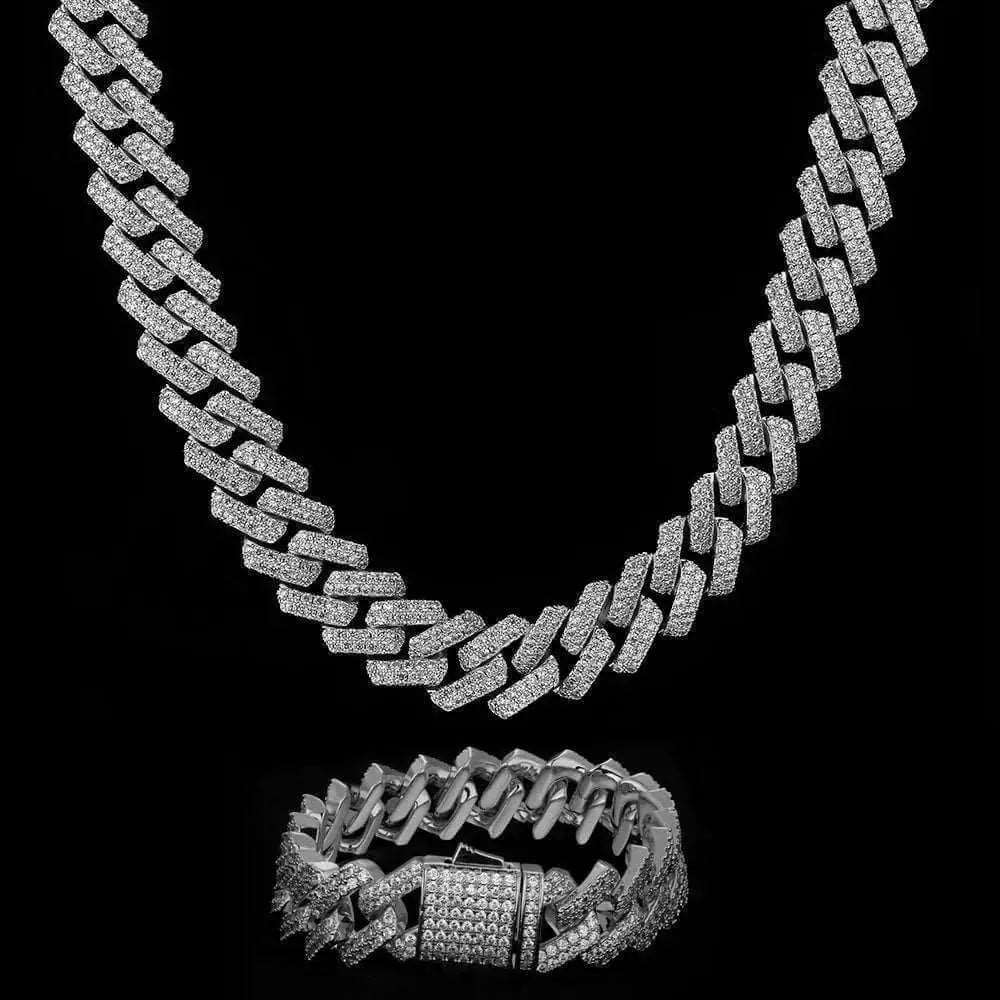 15mm CZ Square Cuban Link Chain and Bracelet - Uniquely You Online - Chain