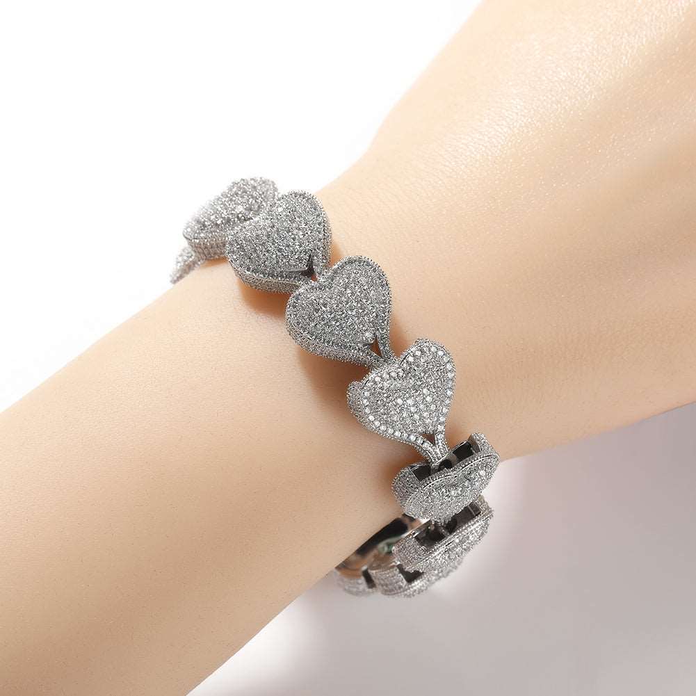 17mm CZ Heart Bracelet - Uniquely You Online - Bracelet