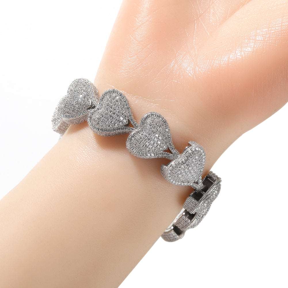 17mm CZ Heart Bracelet - Uniquely You Online - Bracelet