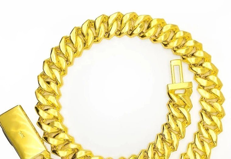 18mm-20mm Moissanite Yellow Cuban Link Chain - Uniquely You Online - Chains