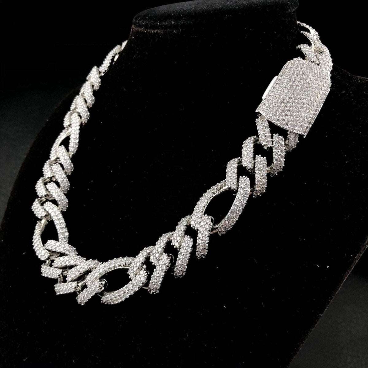 19mm CZ Figaro Link Chain and Bracelet - Uniquely You Online - Chain and Bracelet