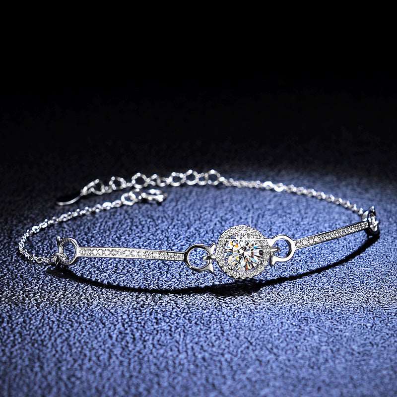 1ct Single Pendant Moissanite Bracelet - Uniquely You Online - Bracelet