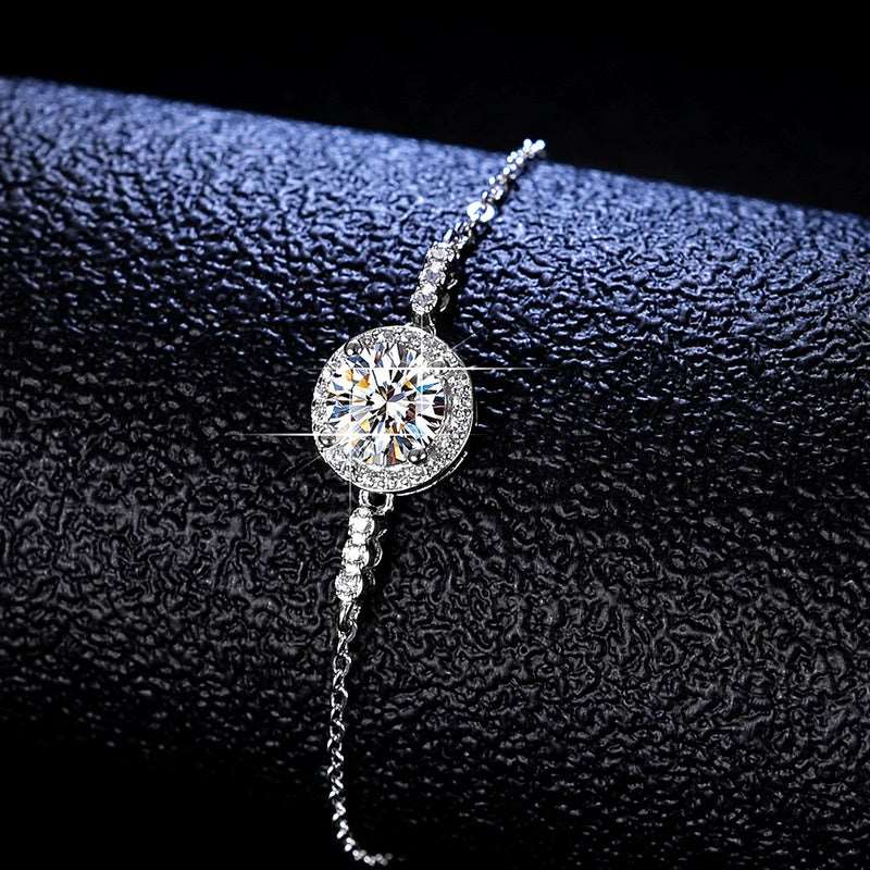 1ct Single Pendant Moissanite Bracelet - Uniquely You Online - Bracelet