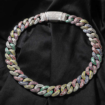 20mm CZ Rainbow Glow-in-the-Dark Cuban Link Chain - Uniquely You Online - Necklace
