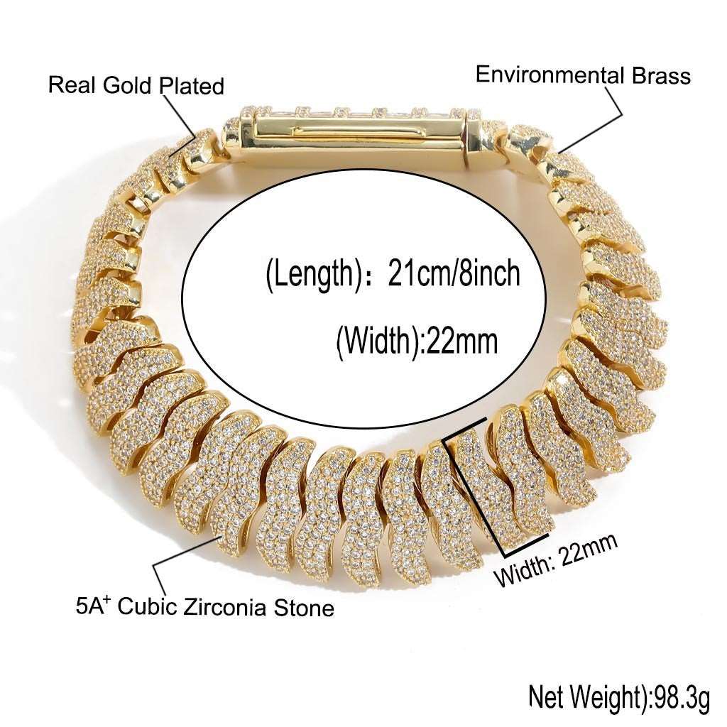 22mm CZ Reptile Link Chain and Bracelet - Uniquely You Online - Chain and Bracelet
