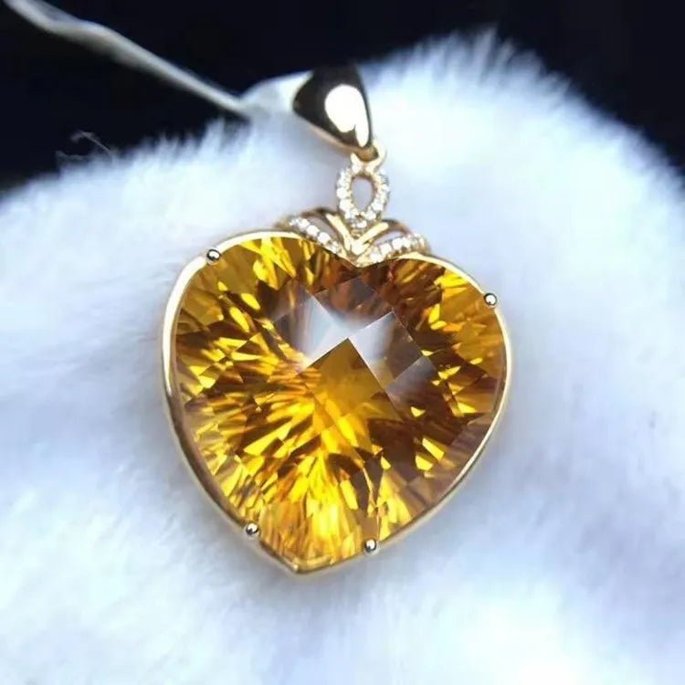 25.35ct Brazil Natural Citrine Heart Pendant - Uniquely You Online - Pendant