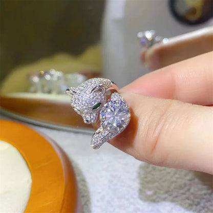 2ct Moissanite Leopard Head Gemstone Ring - Uniquely You Online - Ring