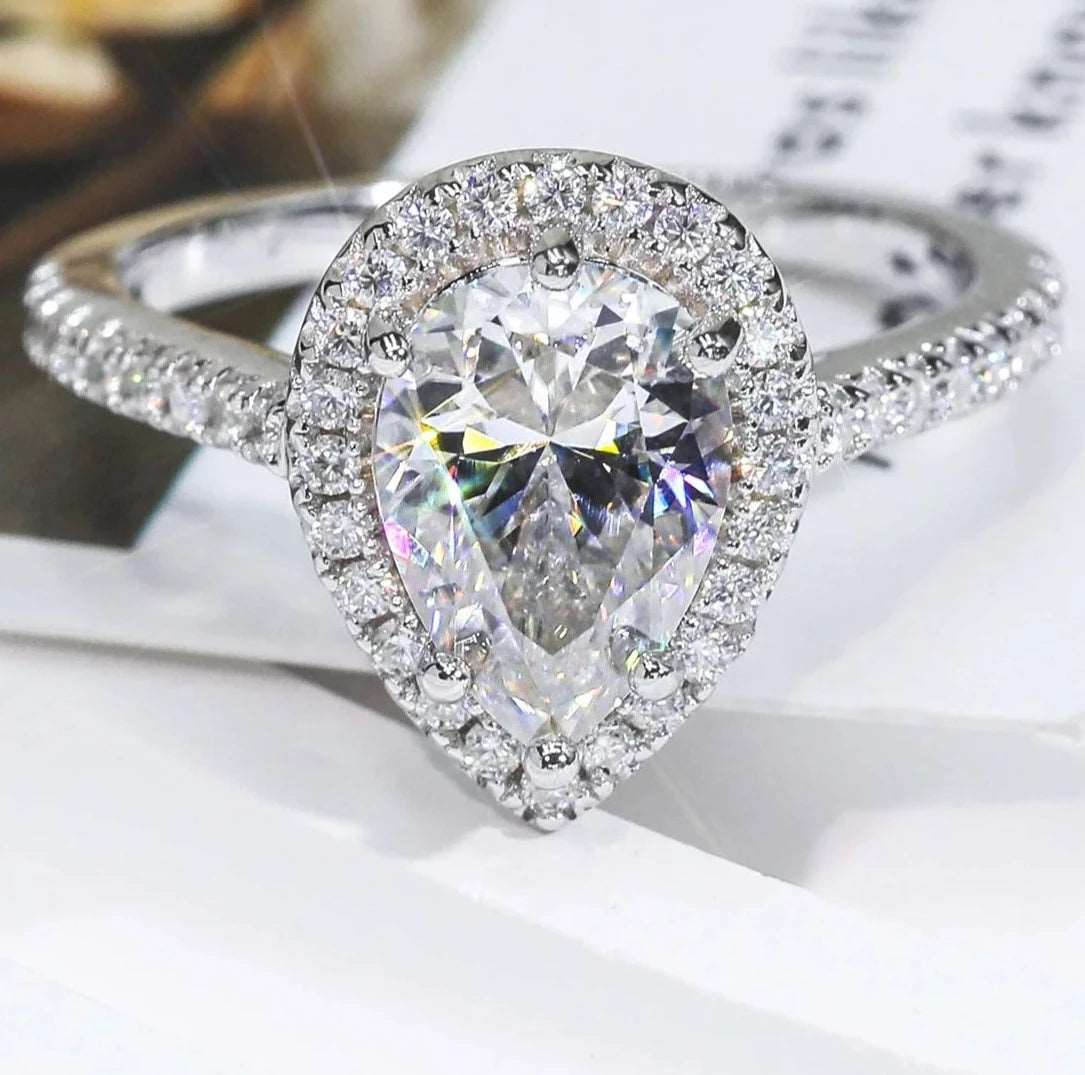 2ct Pear Moissanite Ring - Uniquely You Online - Ring
