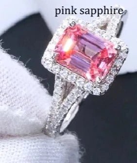 2ct Pink Sapphire Emerald Cut Ring - Uniquely You Online - Ring