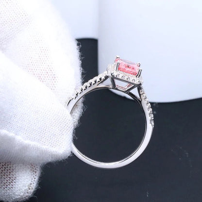 2ct Pink Sapphire Emerald Cut Ring - Uniquely You Online - Ring