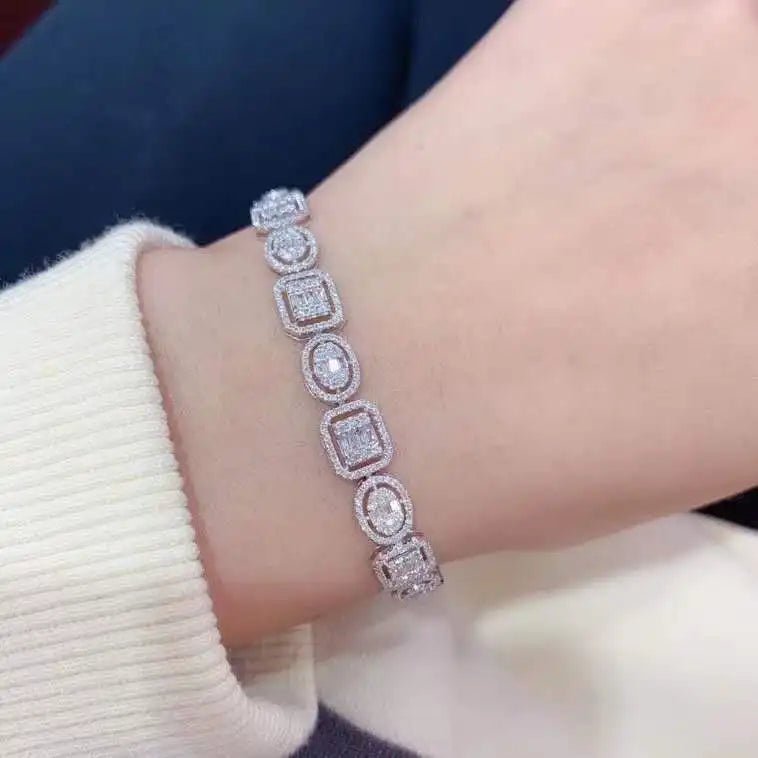 3.6ct Geometric Charm Diamond Bracelet - Uniquely You Online - Bracelet