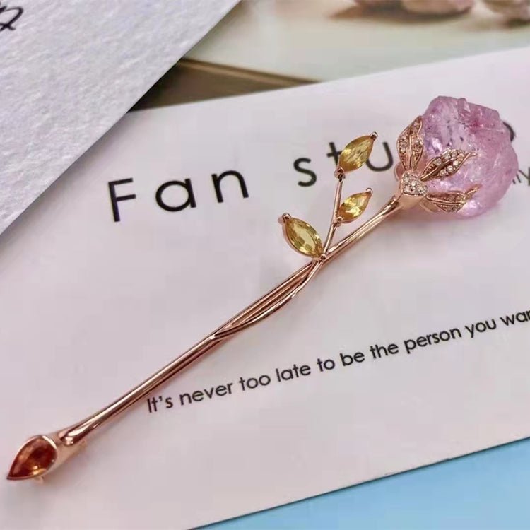 3.89ct Pink Morganite Rose Brooch - Uniquely You Online - Brooch