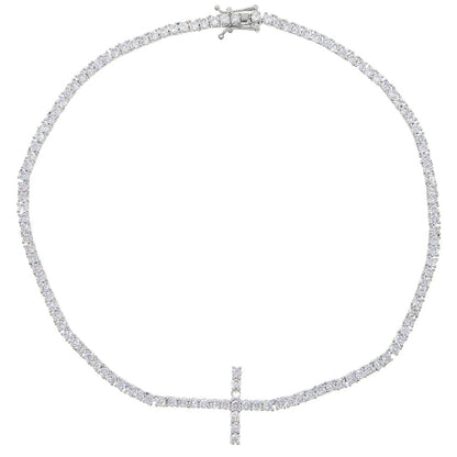3mm CZ Cross Tennis Necklace - Uniquely You Online - Necklace