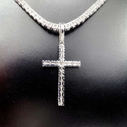 3mm Moissanite Cross and Tennis Necklace - Uniquely You Online - Pendant and Necklace
