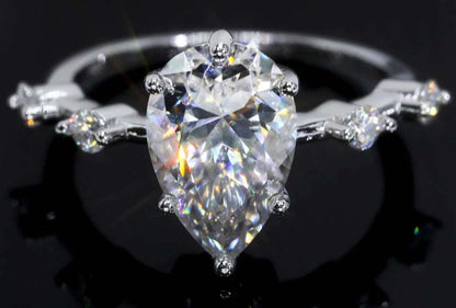 4ct Crushed Pear Moissanite Ring - Uniquely You Online - Ring