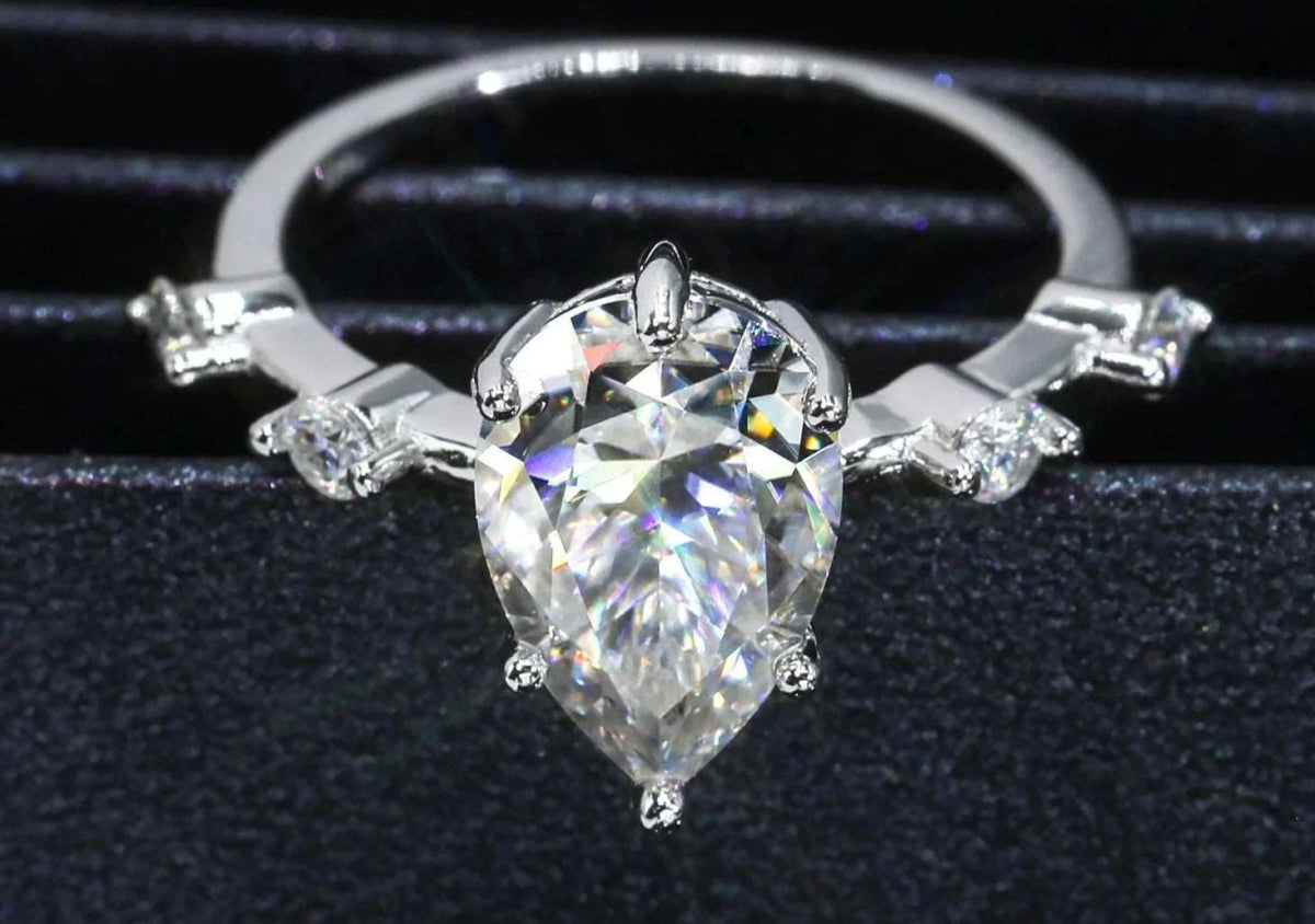 4ct Crushed Pear Moissanite Ring - Uniquely You Online - Ring