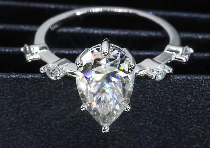 4ct Crushed Pear Moissanite Ring - Uniquely You Online - Ring