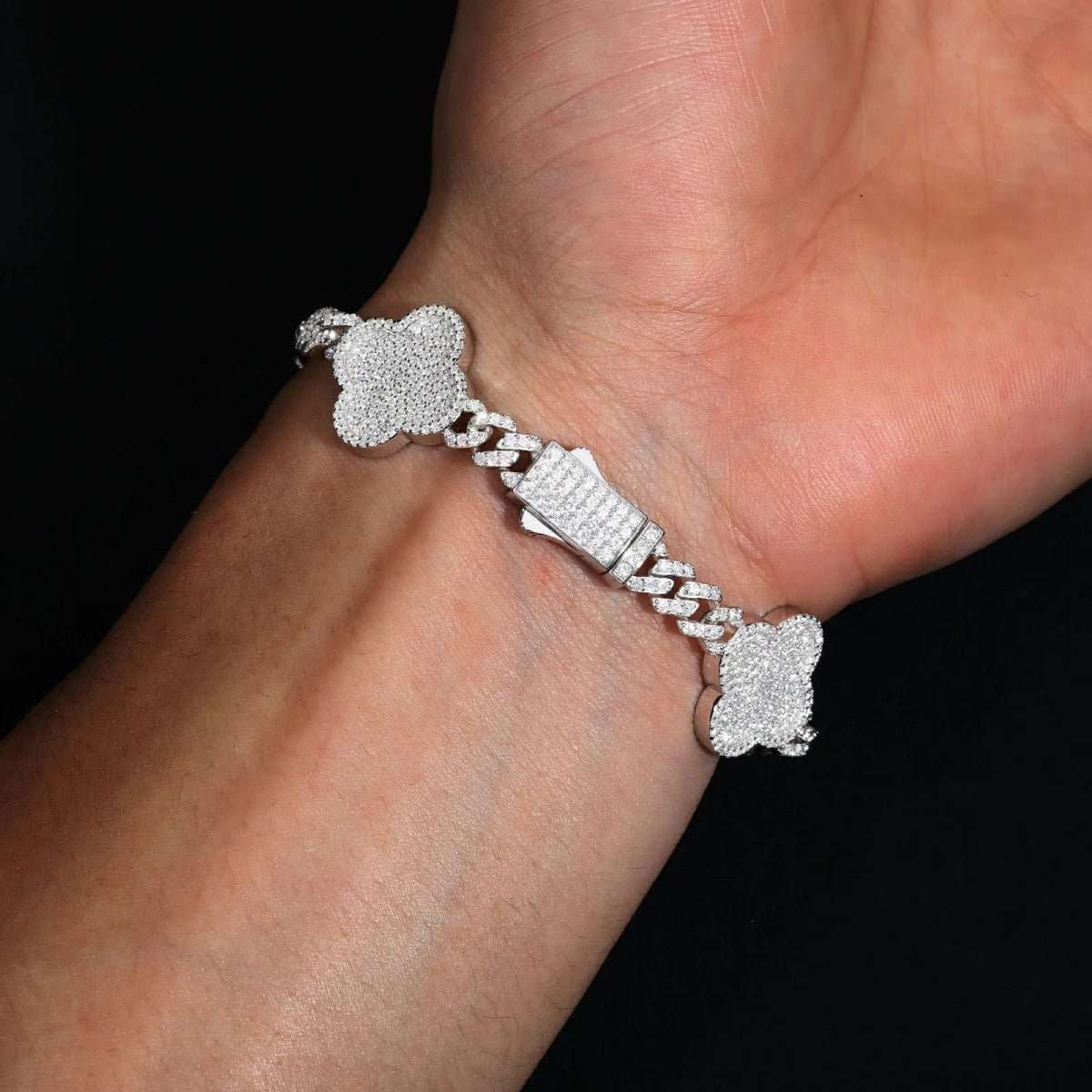 4mm/6mm Moissanite Four Leaf Clover Bracelet - Uniquely You Online - Bracelet