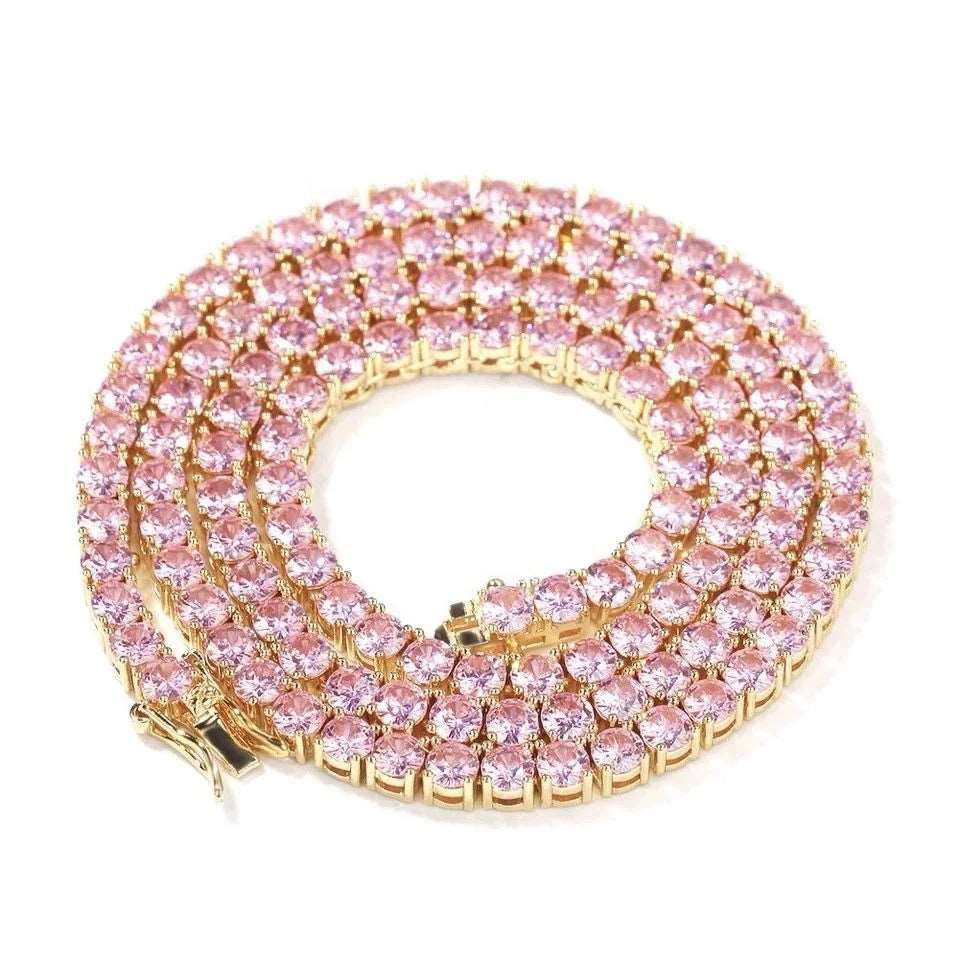 5mm CZ Pink Tennis Necklace - Uniquely You Online - Necklace