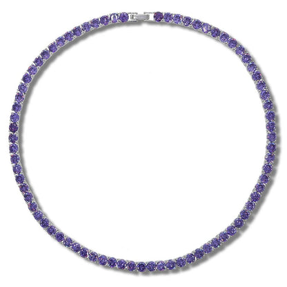 5mm CZ Round Purple Tennis Necklace - Uniquely You Online - Necklace