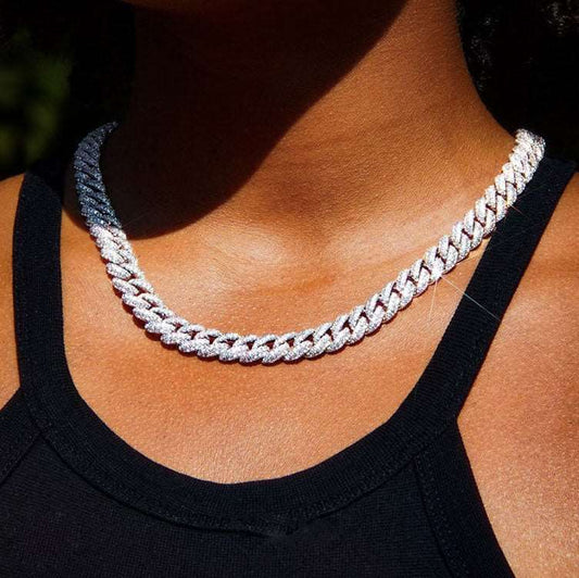 6mm-13mm Round Moissanite Cuban Link Chain and Bracelet - Uniquely You Online - Chain and Bracelet