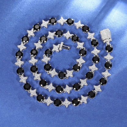6mm/8mm Moissanite Star Cluster Tennis Chain and Bracelet - Uniquely You Online - Chain and Bracelet