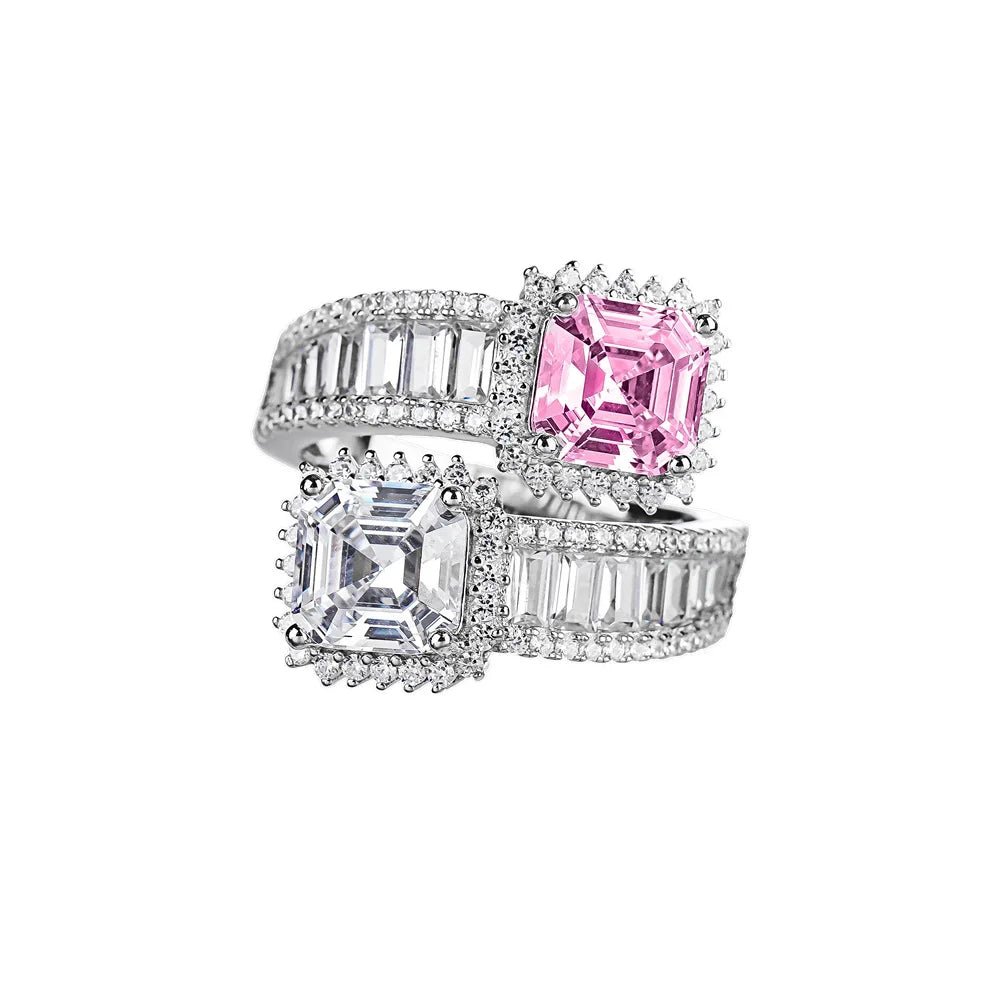 7mm CZ Double Asscher Cut Wrap Ring - Uniquely You Online - Ring