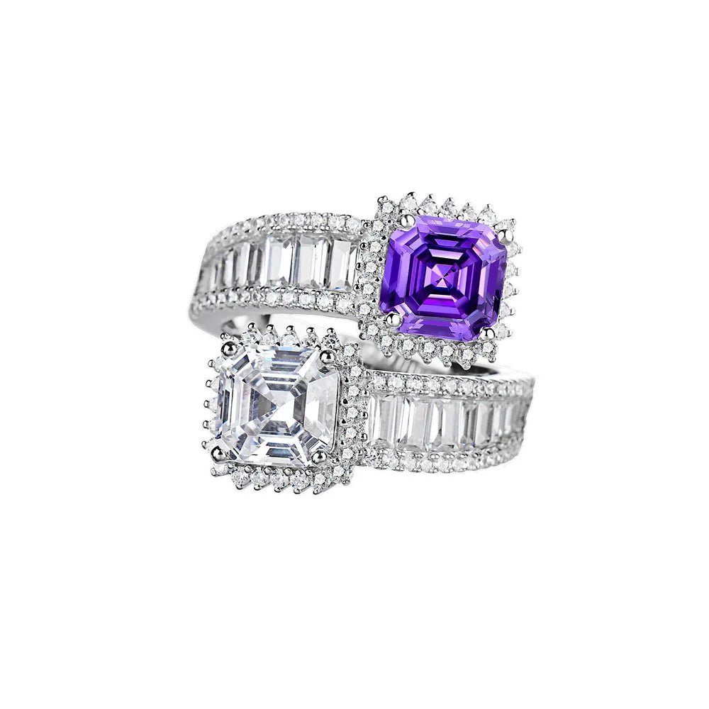 7mm CZ Double Asscher Cut Wrap Ring - Uniquely You Online - Ring