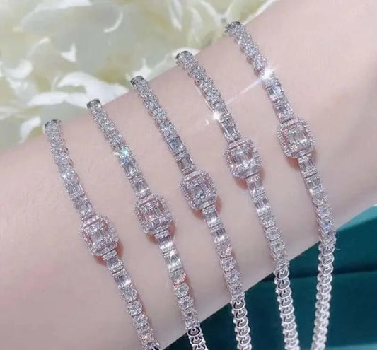 .8ct Baguette Diamond Charm Bracelet - Uniquely You Online - Bracelet