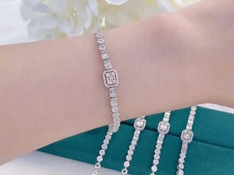 .8ct Baguette Diamond Charm Bracelet - Uniquely You Online - Bracelet