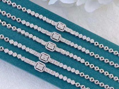 .8ct Baguette Diamond Charm Bracelet - Uniquely You Online - Bracelet