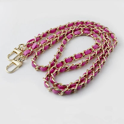 8mm 1.2m Pu Leather Metal Chain Bag Strap - Uniquely You Online - Bag Straps